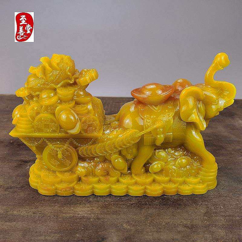 古玩收藏仿寿山石雕吉祥百财大象其它农用工具