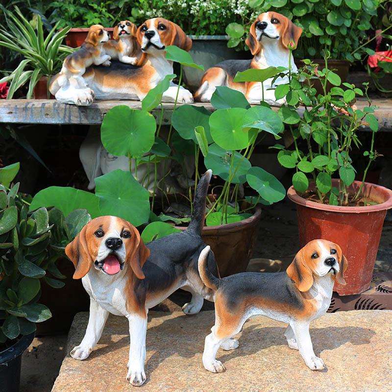 仿真狗摆件比格犬模型别墅庭院客厅电视柜酒柜假狗装饰品