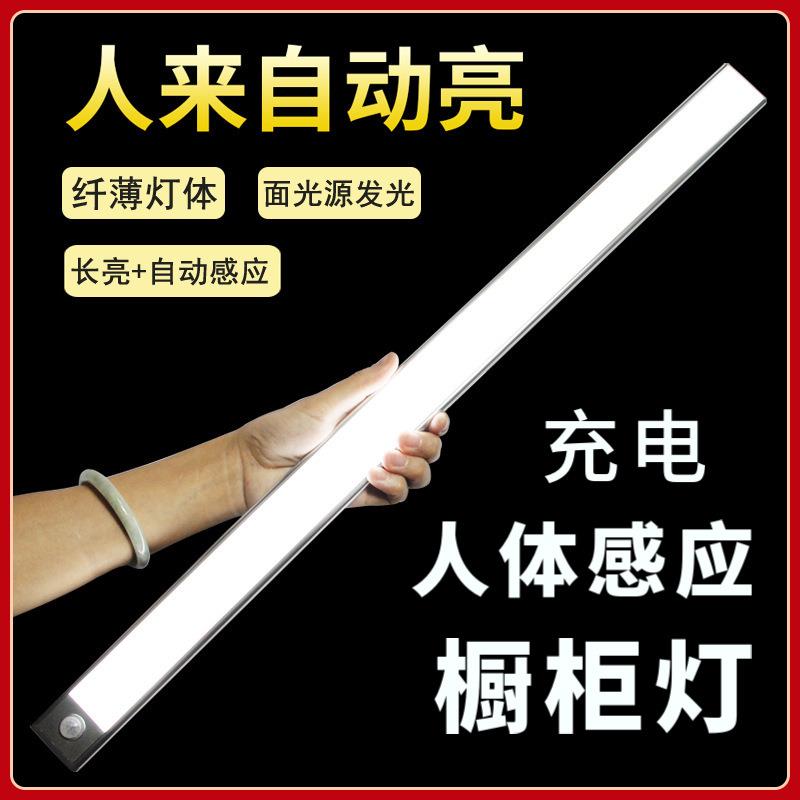 人体感应橱柜灯走廊感应小夜灯 免布线充电衣柜灯 led长条感应灯