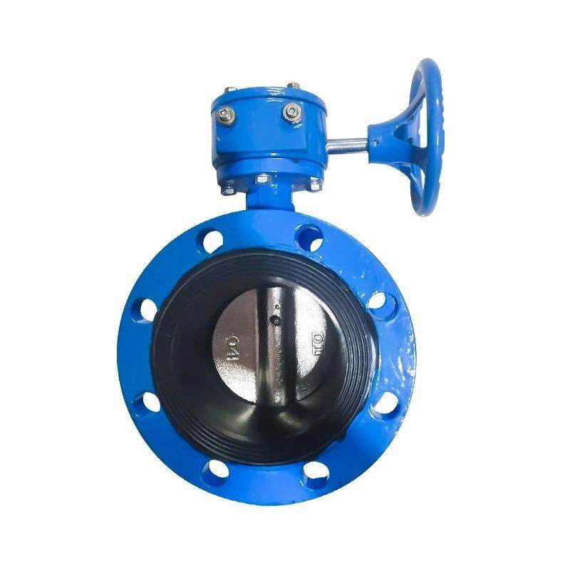 法兰涡轮三元乙丙橡胶蝶阀法兰球墨铸铁软密封涡轮蝶阀D341X-16Q