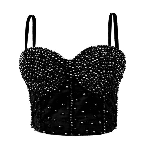 2025春季欧美跨境新款珍珠款外穿鱼骨胸衣带胸垫corset top