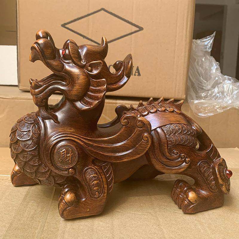 招财运财貔貅仿檀木雕刻风水摆件工艺品玄关客厅摆设风景区纪念品,纺织面料/辅料/配套,纺织机械配件,淘宝优惠券,粉丝福利购,淘宝优惠卷
