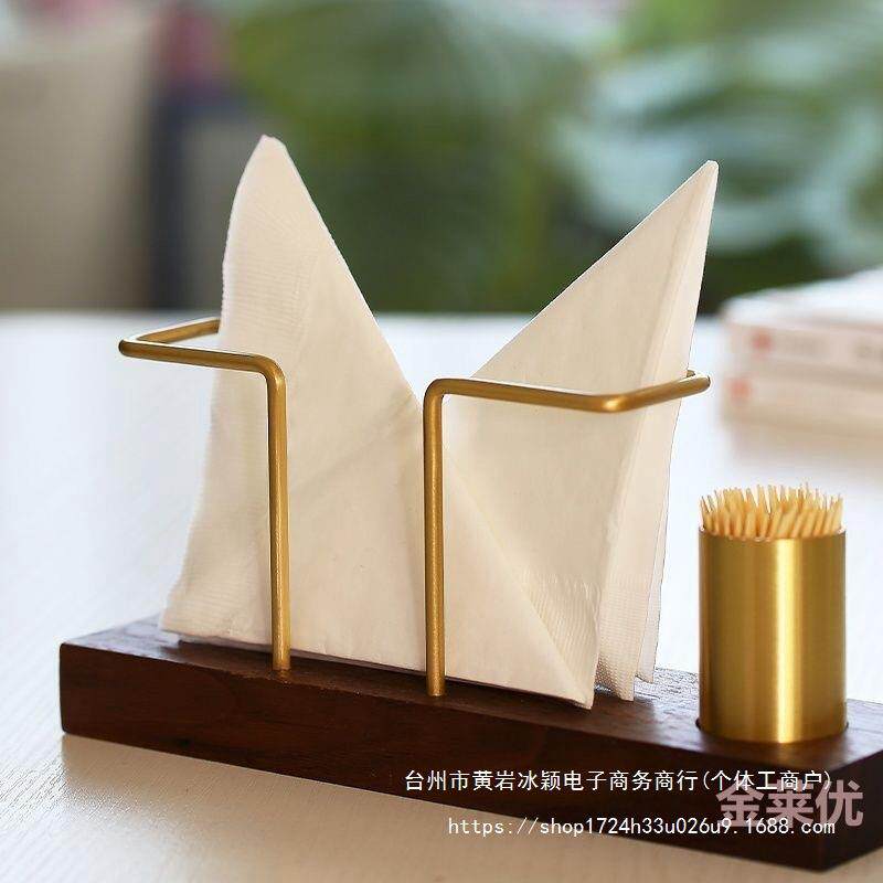 纸巾印字立式架商用实木创意桌面餐巾纸纸巾盒酒吧纸巾正方形