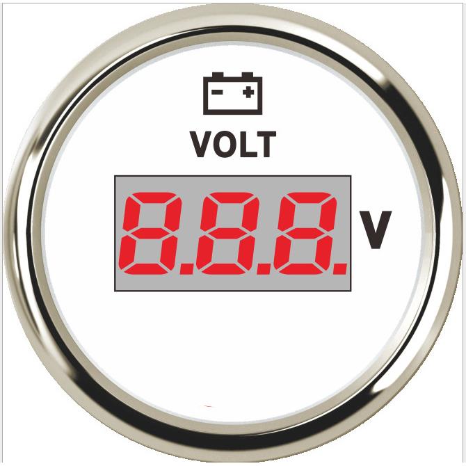 电压表圆形表头52mm直流电9-32v改装车汽车货车工程车用电压表