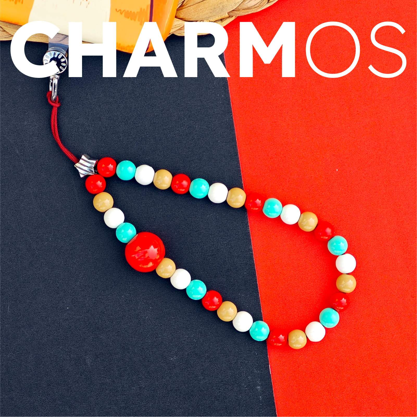 原创多巴胺撞色手机链寻梦环游记配色串珠短款手腕挂绳防丢挂饰女