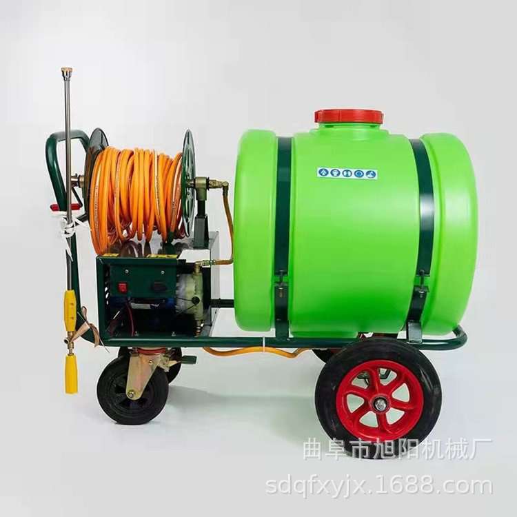 公园绿化拉管式打药机 12V45A电动高压喷药机 160升手推车喷雾器