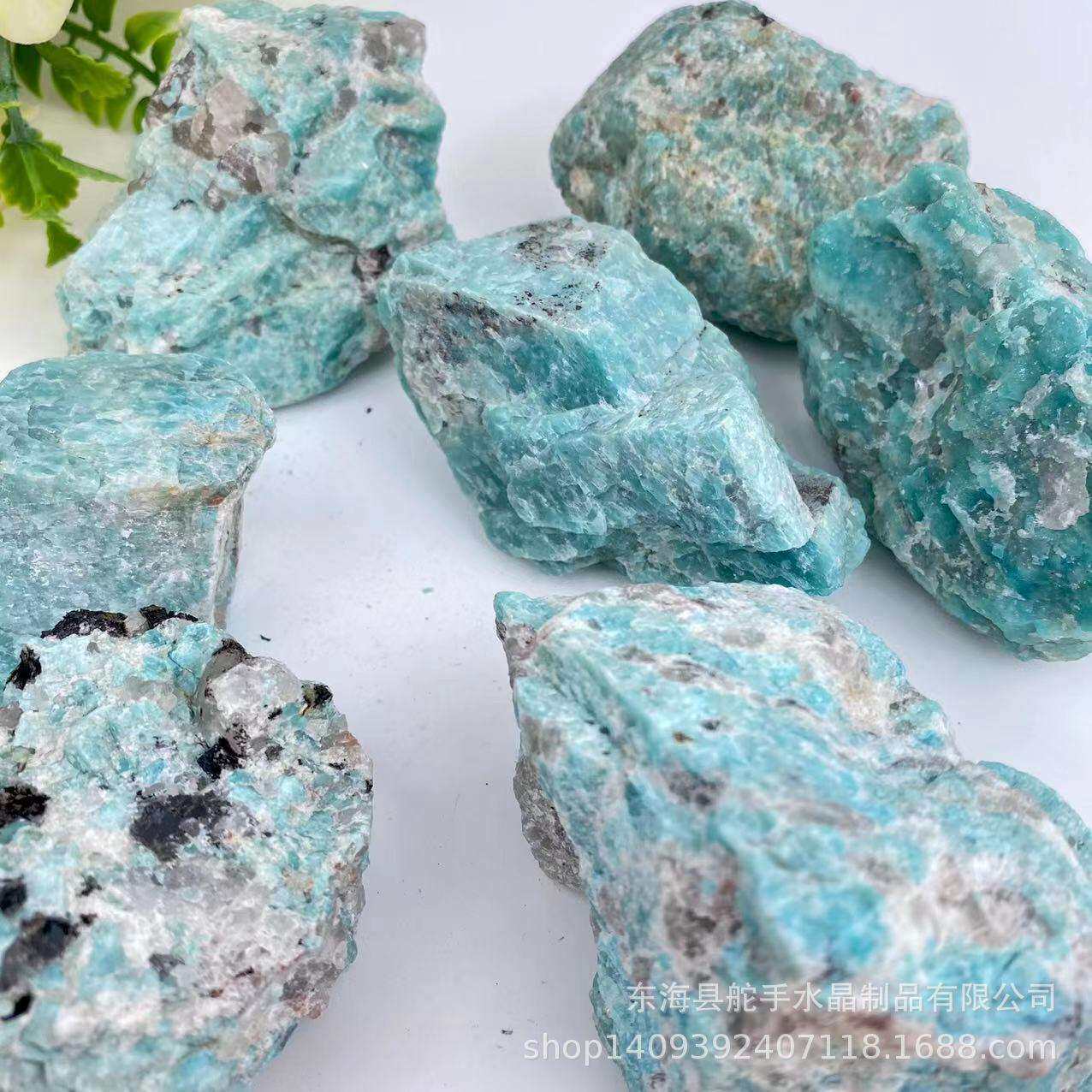 天然大块天河石原石裸石摆件毛料雕刻消磁净化水晶石原石办公摆件