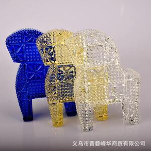 厂家直销 精品家居水晶摆件 欧式轻奢玻璃工艺品水晶小马