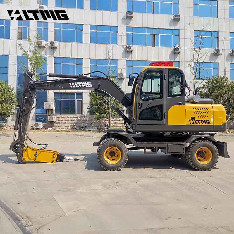 轮式挖掘机9吨多功能破碎锤快换先导操作实心轮胎市政中型勾机