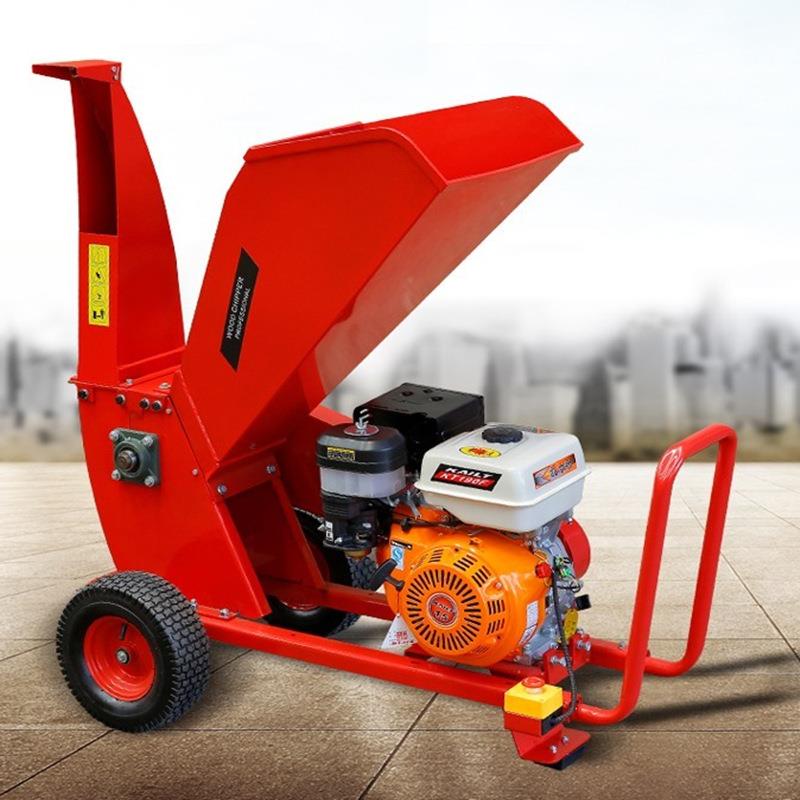 方便移动型树枝粉碎机汽油动力木片粉碎机小型农用林业木材粉碎机