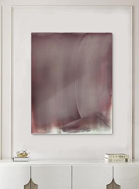 手绘抽象纯色厚肌理油画装饰画现代简约客厅玄关走廊挂画紫色壁画