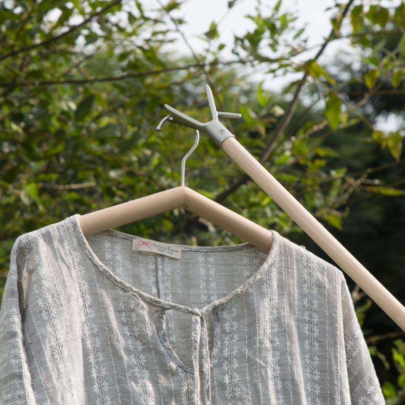 棍丫取实木可服装店衣服晾取家用衣服悬挂衣杆衣服挂叉子杆子收图片