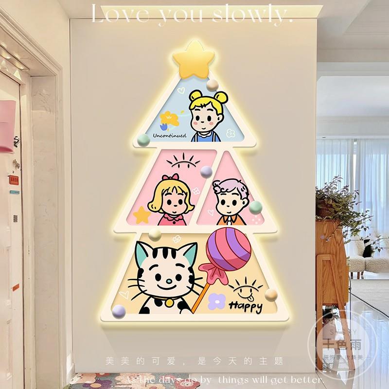 多巴胺入户玄关装饰画系奶油风客厅挂画可爱创意走廊壁灯画