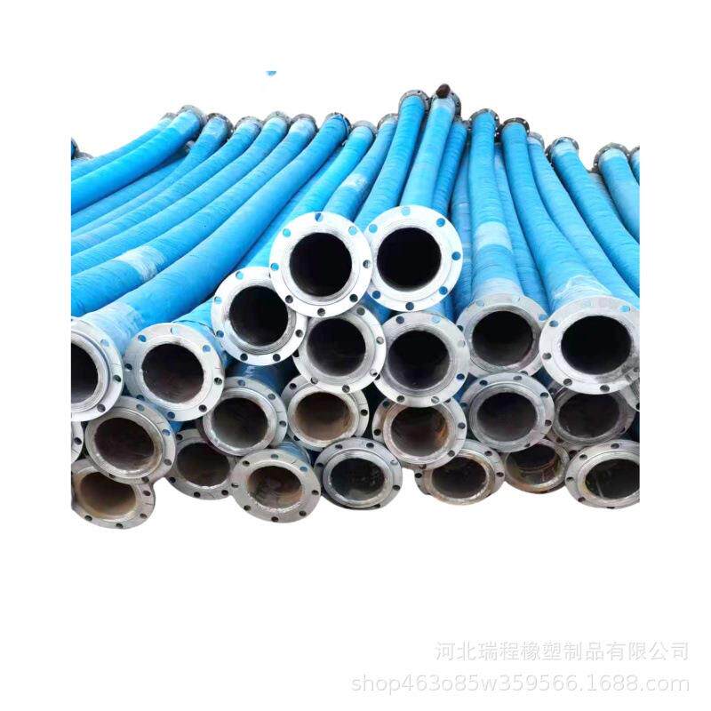 带法兰6寸8寸10寸钢丝骨架橡胶软管抗吸瘪埋线负压吸水胶管耐水泵