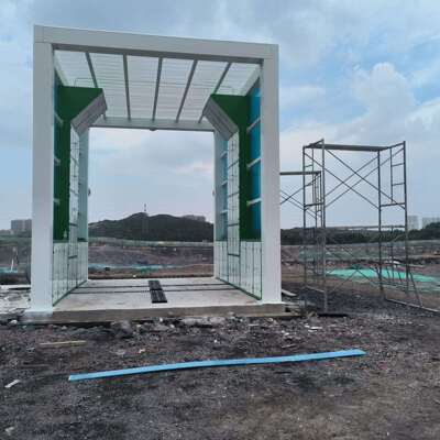 鲁森厂家直供建筑工地洗车机 红外线感应平板基础型洗车台 洗轮机