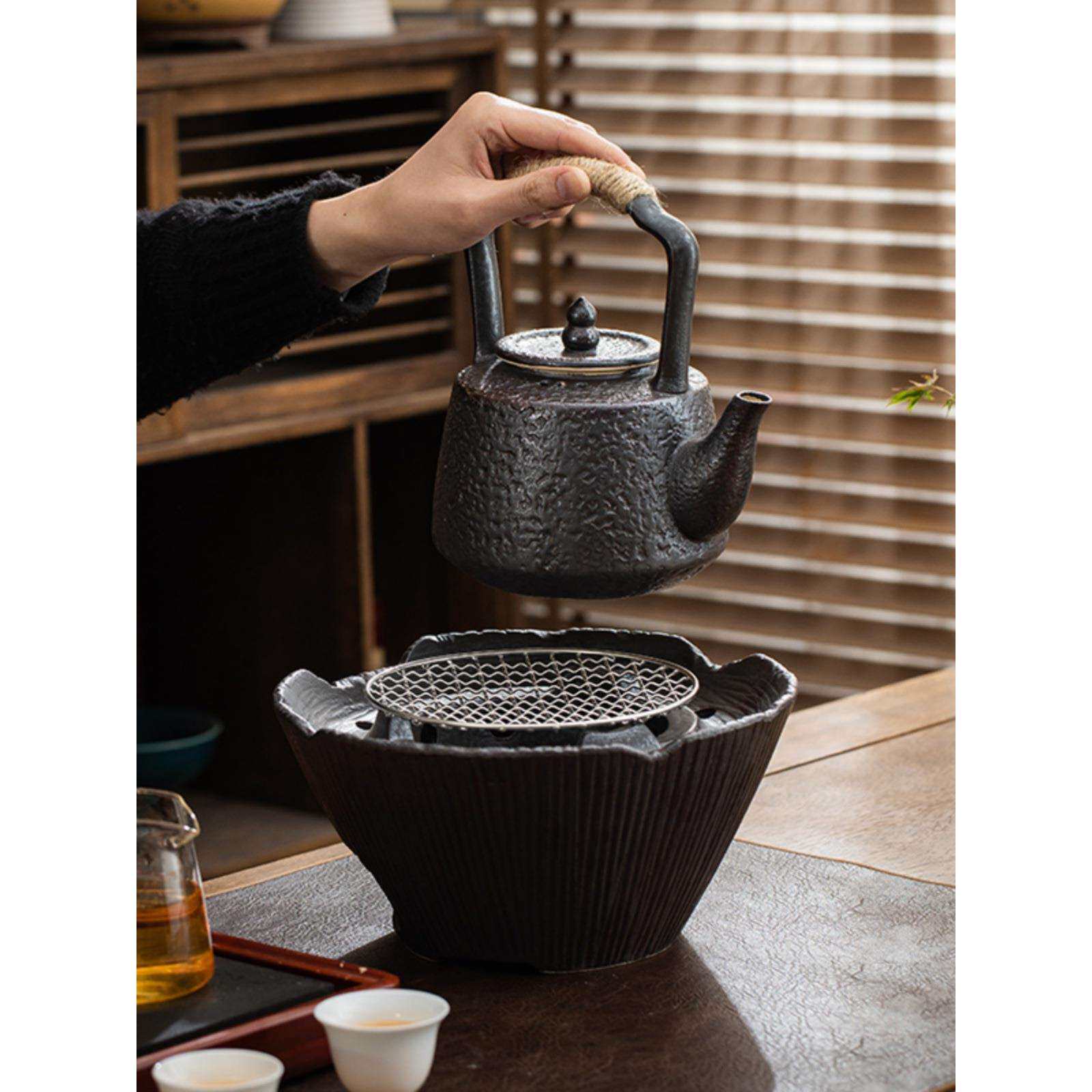 围炉煮茶陶土炭炉子家用烤茶工具户外功夫炭火茶炉日式烧水煮新品