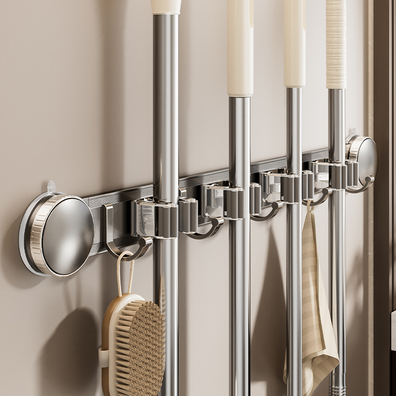 吸盘拖把壁挂免打孔收纳架