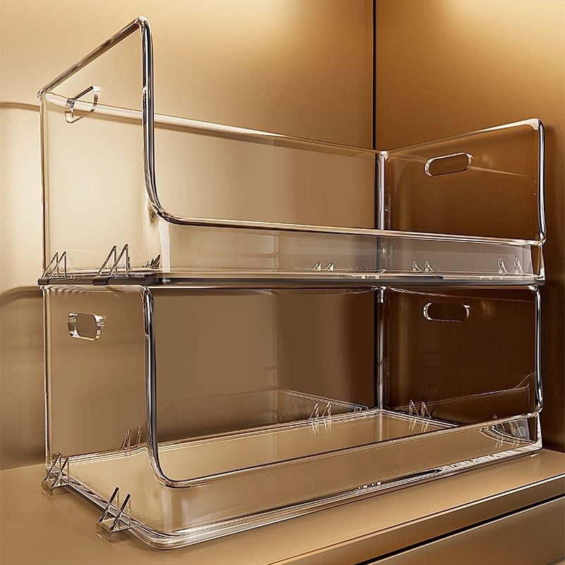 收纳盒斜口亚克力透明长方形桌面杂物零食冰柜化妆品香水筐,收纳整理,零食收纳筐,淘宝优惠券,粉丝福利购,淘宝优惠卷