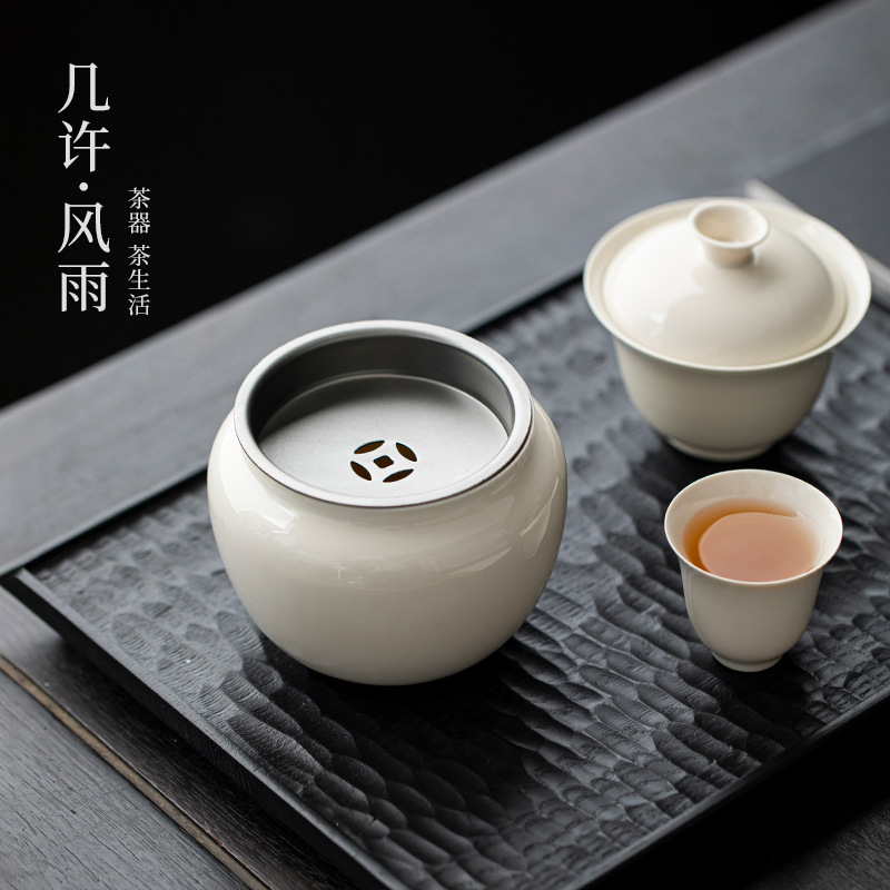 几许风雨小号建水草木灰茶洗废水缸功夫茶具茶道配件家用茶台笔洗