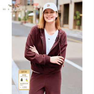 安可拉红连帽卫衣外套女 冬季 XII BASKET十二篮商场同款