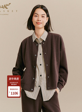 XII BASKET十二篮商场同款25冬新款休闲通勤外套圆领宽松舒适女