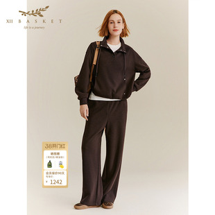 XII BASKET十二篮秋季商场同款气质时尚通勤宽松阔腿裤子女