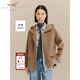 十二篮25冬新款 羊毛羊绒复古轻通勤毛呢外套女休闲百搭连帽大衣