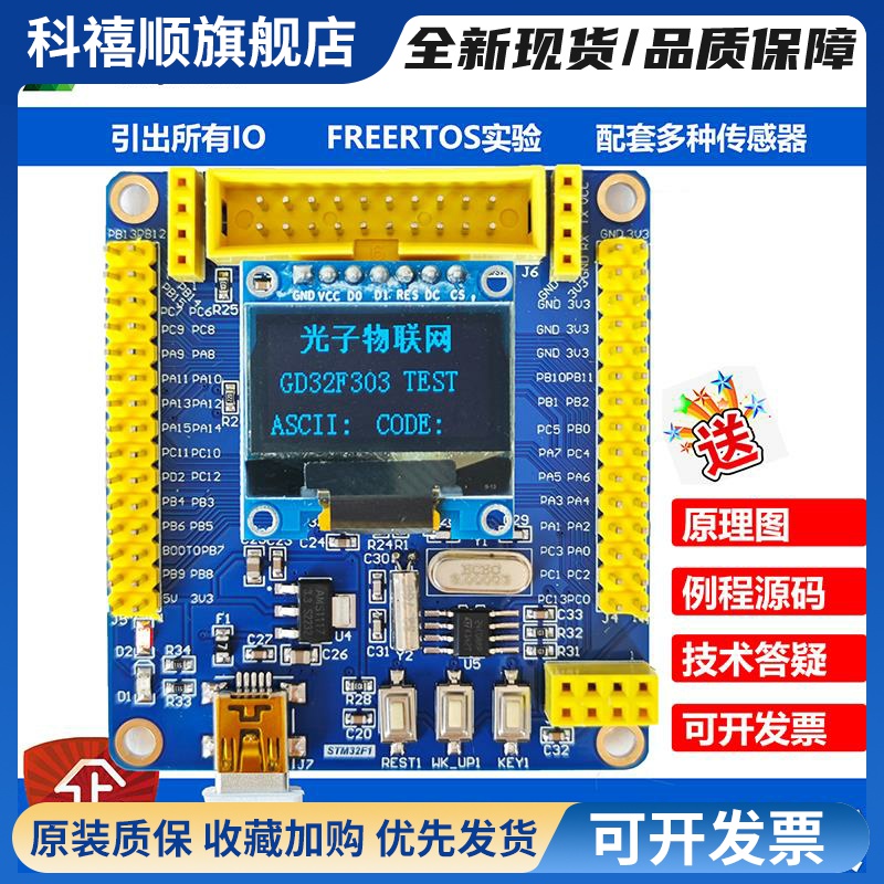 全新GD32F303RCT6开发板 GD32学习板核心板评估板含例程主芯片