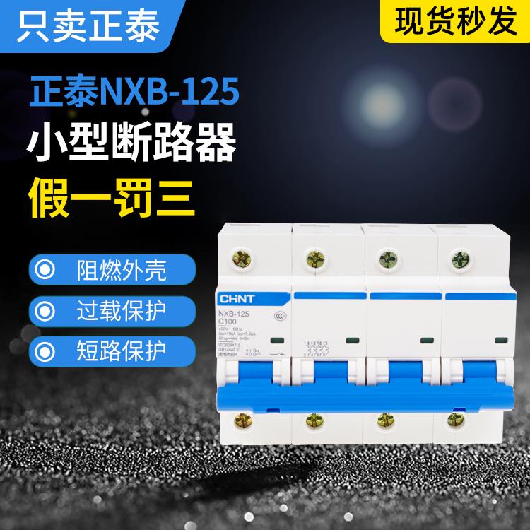 正泰断路器NXB-125 1P2P3P4P大电流空开 63A 80A 100A 125A导轨式