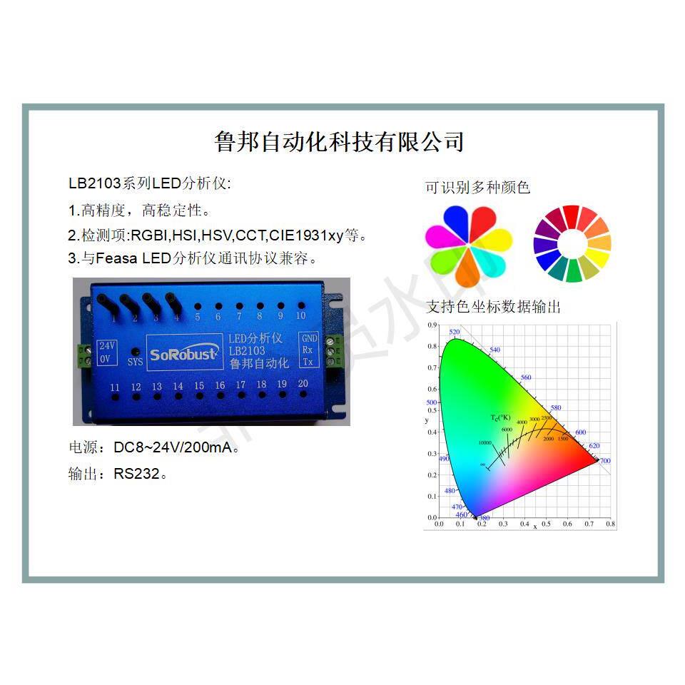 鲁邦品牌LED分析仪 宝蓝色LED测试模组 颜色识别感测模组与亮度闪图片