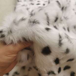羊羔毛皮草皮料斑点印花黑白秋冬新款羊卷毛柔软服装鞋材抱枕毛绒