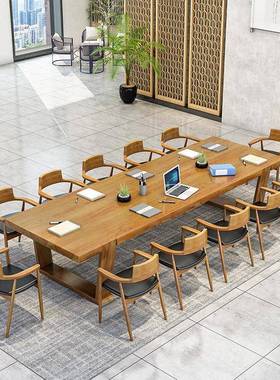 欧椅简FY-21513约实木会电议桌北长桌大型商务洽谈桌组合公司职员