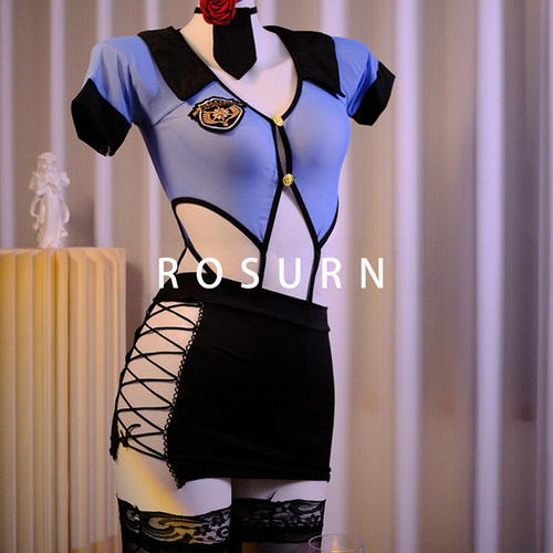 夜曲蔷薇「性感机长」空姐秘书纯欲内衣女警官cos套装连体睡衣女