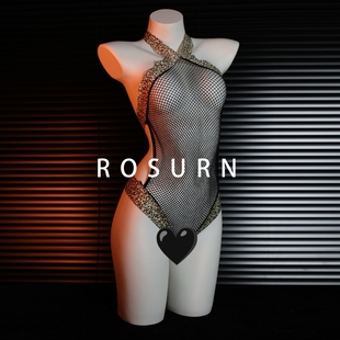 夜曲蔷薇「狩猎时刻」性感豹纹紧身连体透视网衣