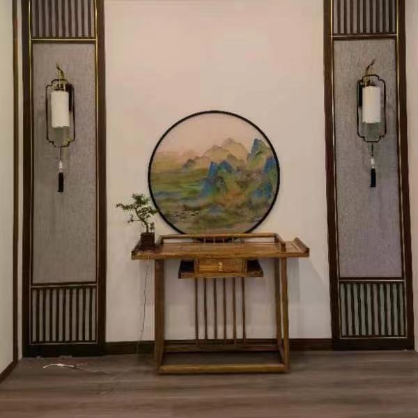 榆木玄关桌 靠墙桌置物桌 木质玄关柜带抽屉 端景台供桌