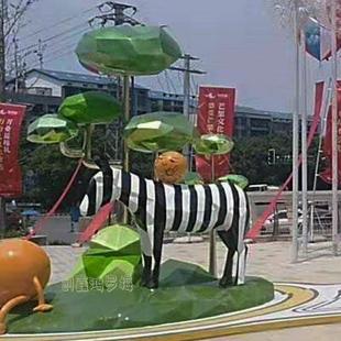 直销商场街区美陈景观雕塑玻璃钢广场装饰动物摆件雕塑