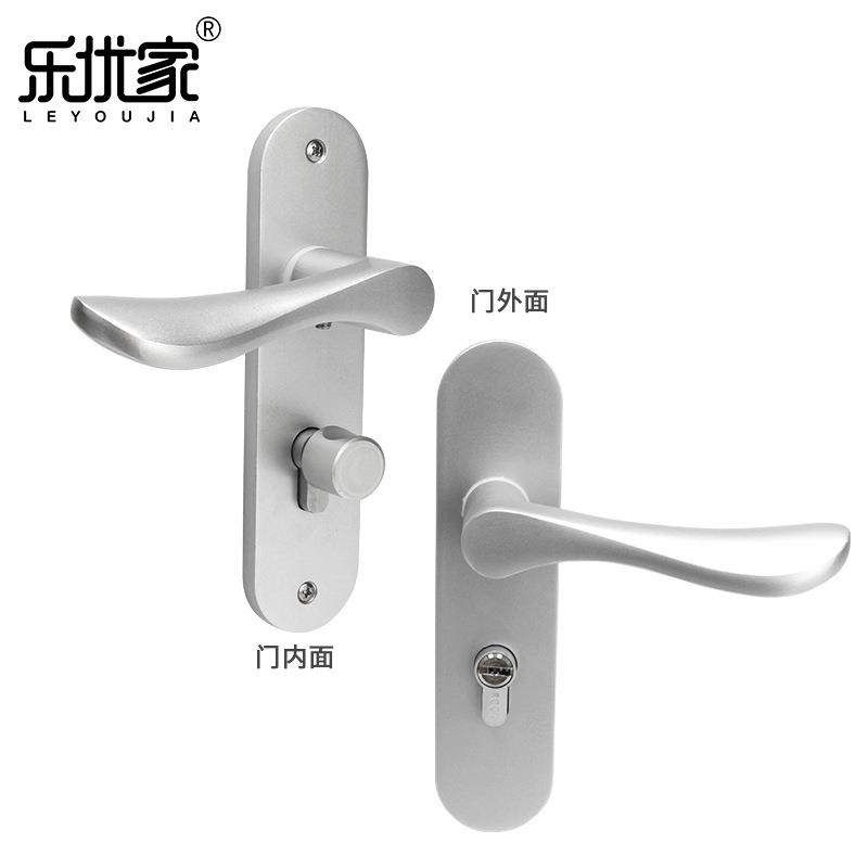 防盗门锁家用通用型木门卧室现代简约黑色静音双舌执手锁把手