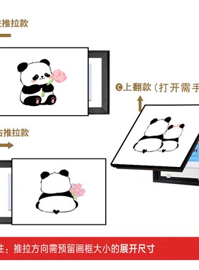黑白熊猫性简电表箱饰画遮挡配电箱电闸总关集线箱画