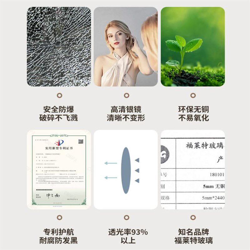时尚全身镜异形壁挂穿衣镜卧室装饰镜墙无框试衣镜子