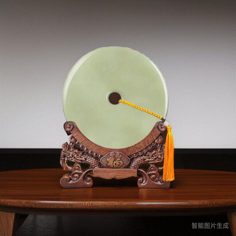 威弗列德客厅博古架玉璧装饰品和氏璧乔迁礼品青玉平安扣天然