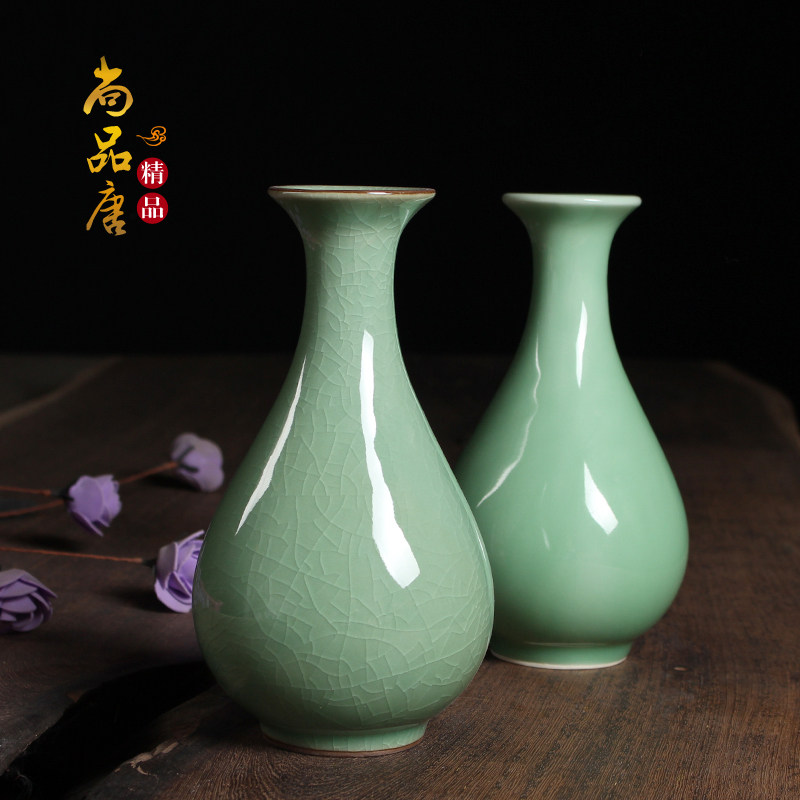 龙泉青瓷玉壶春大号创意手工性时尚插 家居饰水培瓶