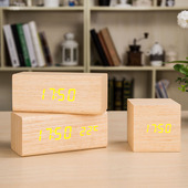 现代闹钟 创意静音懒夜光电子时钟卧室床头实木座钟闹表