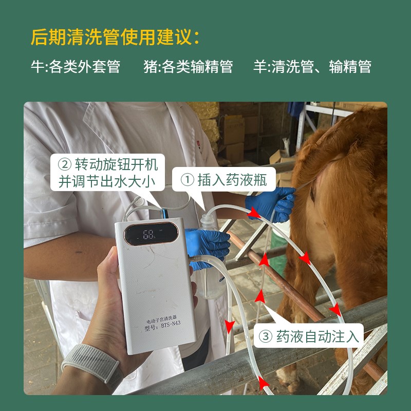 倍特电动牛用子宫洗器母猪子宫液产后冲洗液兽用羊用宫器