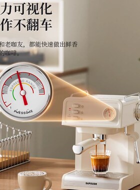 赛普达半自动意式浓缩蒸汽打奶泡体小型咖啡
