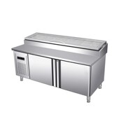 商用槽披萨撒料台沙拉台冰粉甜品水果捞冷藏展示柜操作台