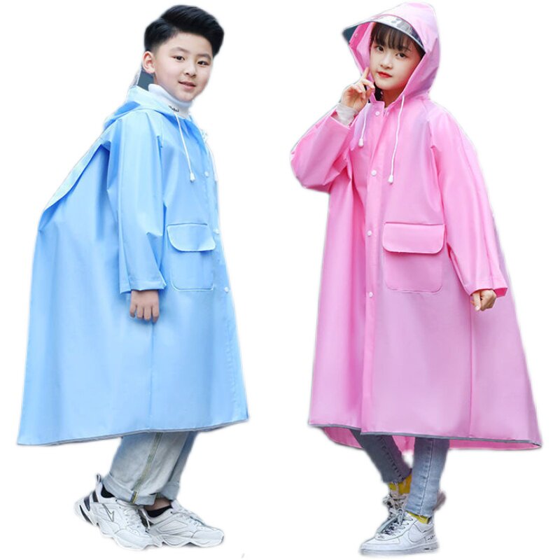 儿童雨衣男女童孩子中童带书包位防水全身长款雨披