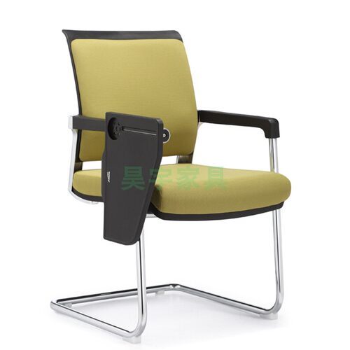 会议椅大写字板培训椅时尚弓脚办公记录椅固定脚学校礼堂一体桌椅