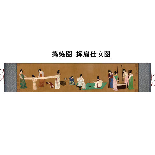 仿古山水鸟挂画茶楼卷轴画十大传世名画千里江山郎世宁百骏图