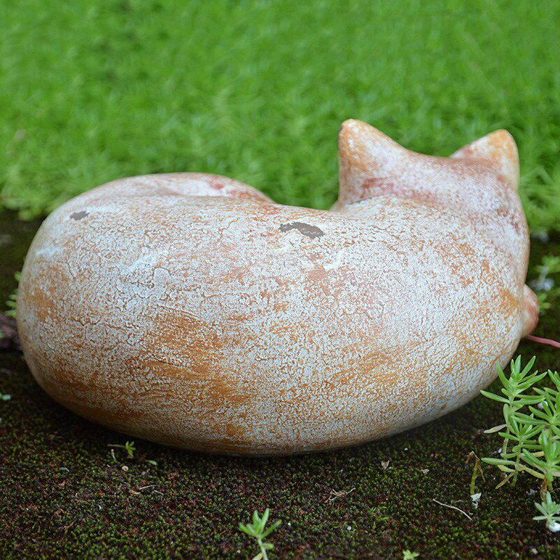 慵懒睡觉猫咪树脂园摆设庭院饰园艺爱动物小猫饰品