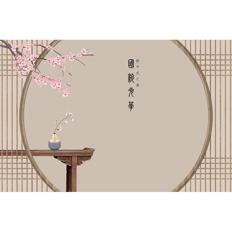 新格壁古筝教室墙少儿音乐艺术培训班古风背景墙布壁画